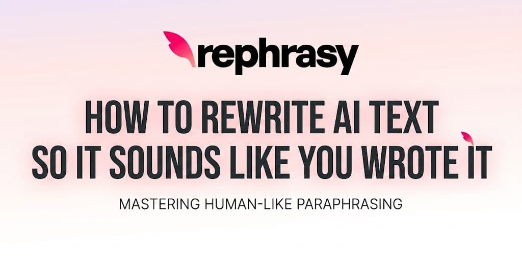 How to Rewrite AI Text So It Sounds Like You Wrote It image - rephrasy blog