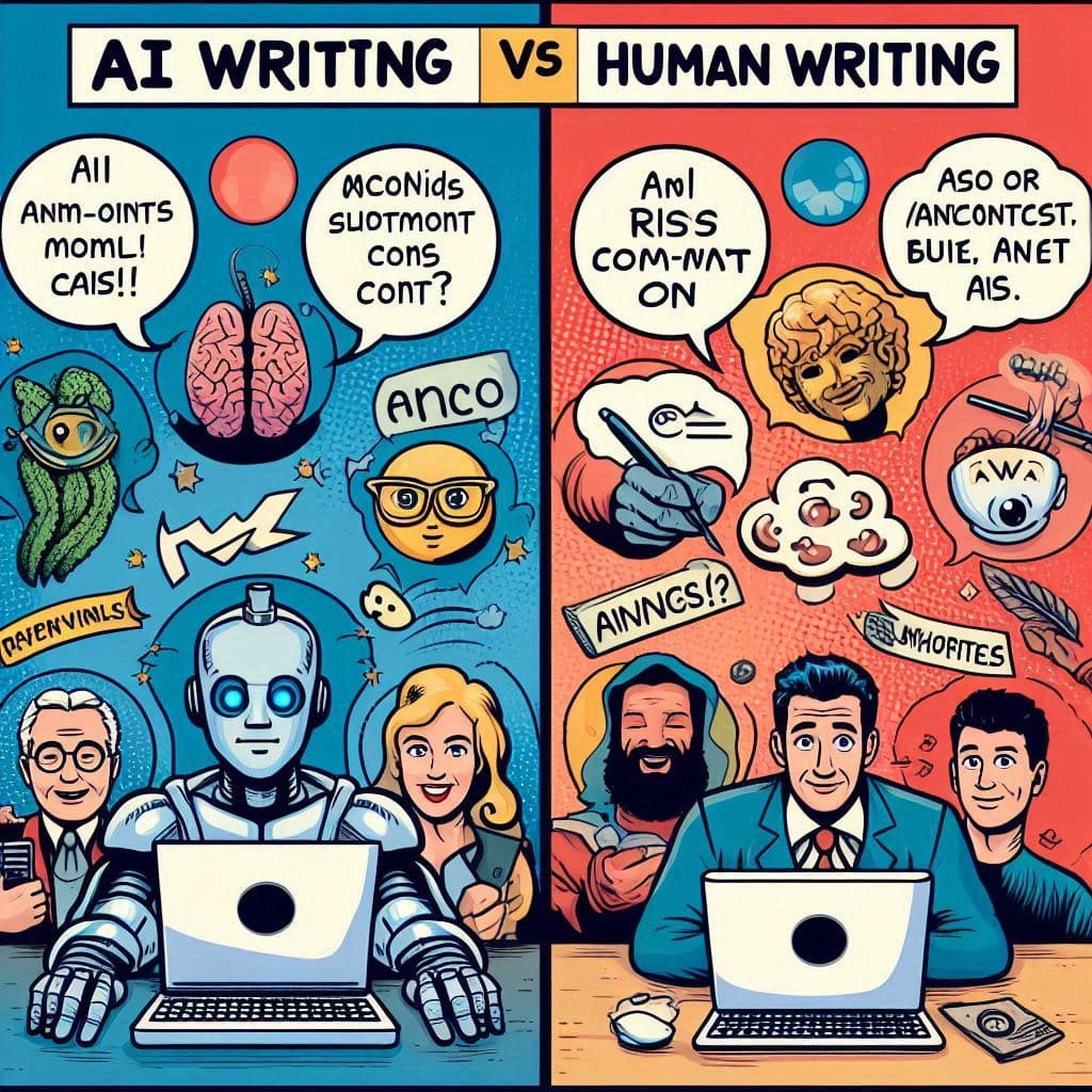 AI writing vs. Human writing: Pros and Cons image - rephrasy blog
